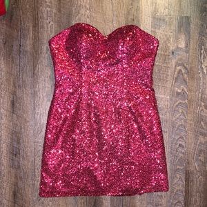 Pink strapless homecoming dress